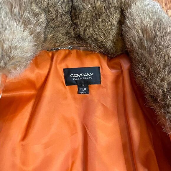 Ellen Tracy Duck Down Puffer Jacket with Chinese Rabbit Fur Collar and Sleeves - Picture 9 of 13